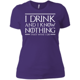 T-Shirts Purple Rush/ / X-Small I Drink & I Know Nothing Women's Premium T-Shirt