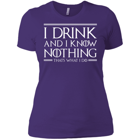 T-Shirts Purple Rush/ / X-Small I Drink & I Know Nothing Women's Premium T-Shirt