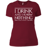 T-Shirts Scarlet / X-Small I Drink & I Know Nothing Women's Premium T-Shirt