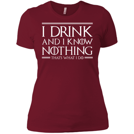 T-Shirts Scarlet / X-Small I Drink & I Know Nothing Women's Premium T-Shirt