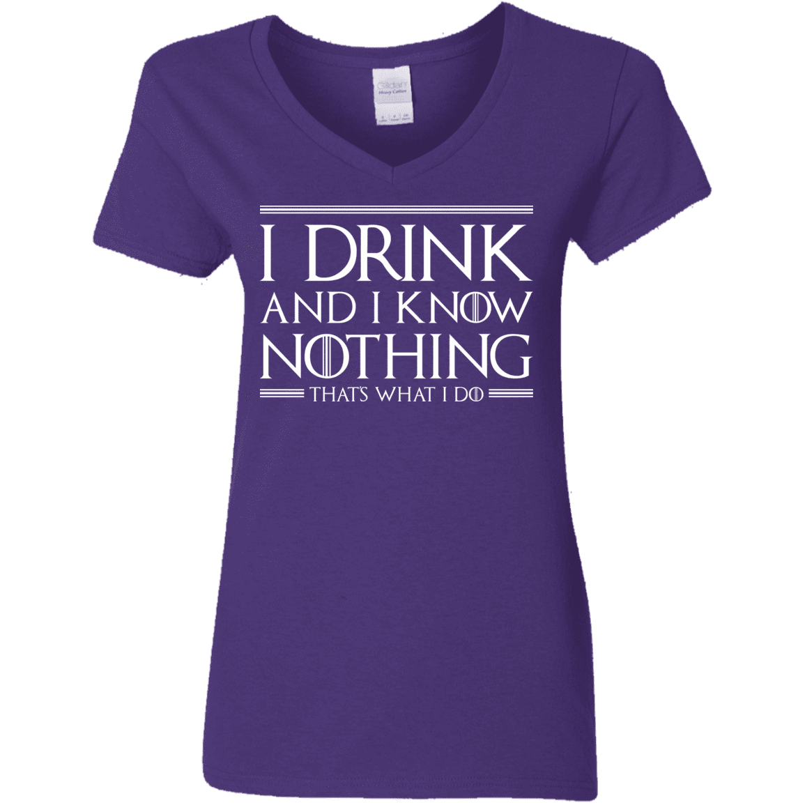 T-Shirts Purple / S I Drink & I Know Nothing Women's V-Neck T-Shirt