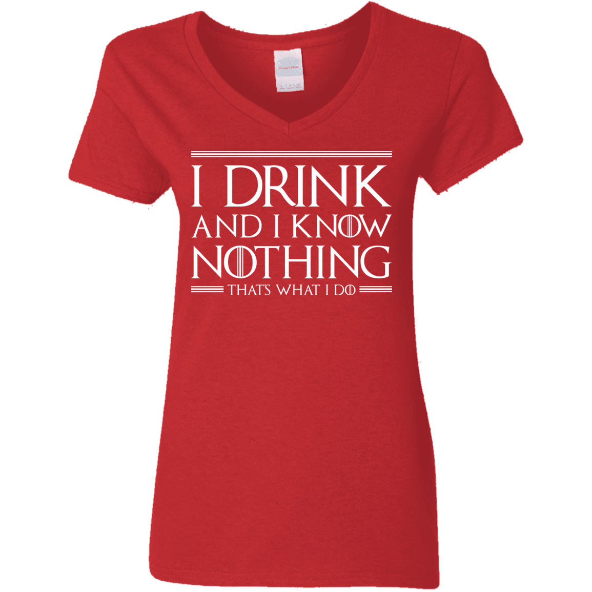 T-Shirts Red / S I Drink & I Know Nothing Women's V-Neck T-Shirt