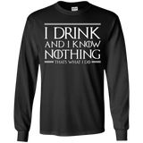 T-Shirts Black / YS I Drink & I Know Nothing Youth Long Sleeve T-Shirt