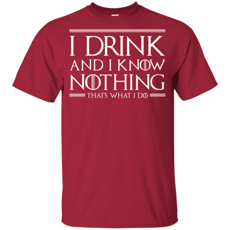 T-Shirts Cardinal / YXS I Drink & I Know Nothing Youth T-Shirt