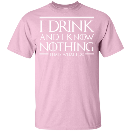 T-Shirts Light Pink / YXS I Drink & I Know Nothing Youth T-Shirt