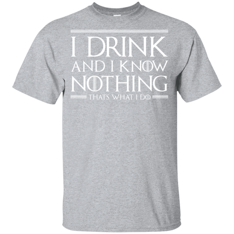 T-Shirts Sport Grey / YXS I Drink & I Know Nothing Youth T-Shirt