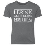 T-Shirts Premium Heather / YXS I Drink & I Know Nothing Youth Triblend T-Shirt