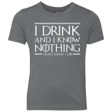 T-Shirts Premium Heather / YXS I Drink & I Know Nothing Youth Triblend T-Shirt