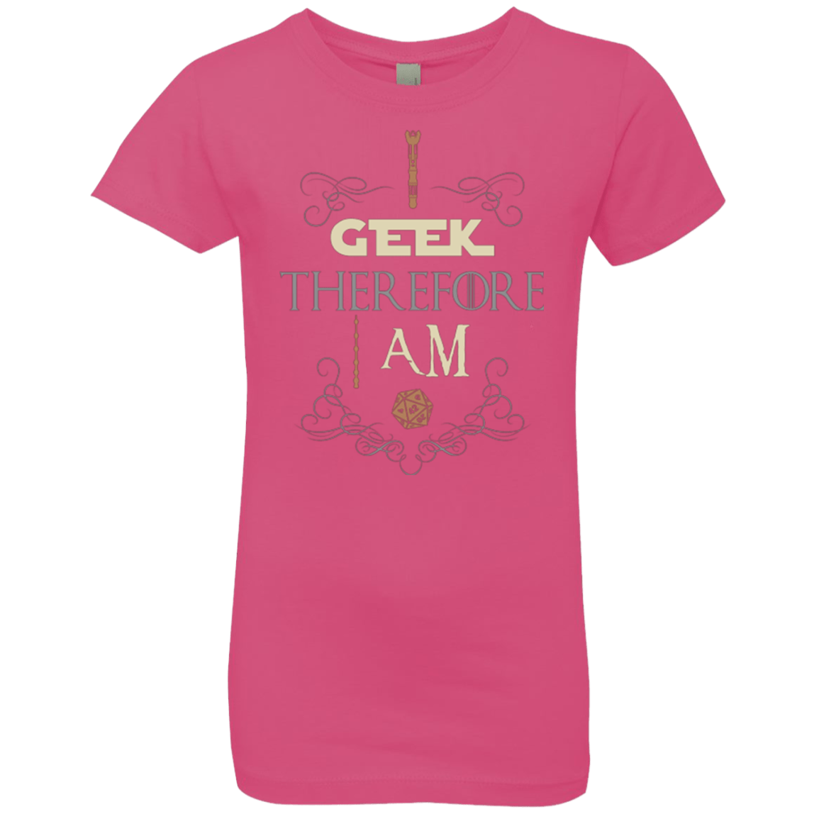 T-Shirts Hot Pink / YXS I GEEK (1) Girls Premium T-Shirt