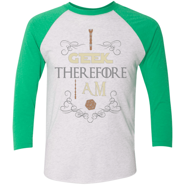 T-Shirts Heather White/Envy / X-Small I GEEK (1) Triblend 3/4 Sleeve
