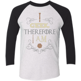 T-Shirts Heather White/Vintage Black / X-Small I GEEK (1) Triblend 3/4 Sleeve
