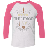 T-Shirts Heather White/Vintage Pink / X-Small I GEEK (1) Triblend 3/4 Sleeve