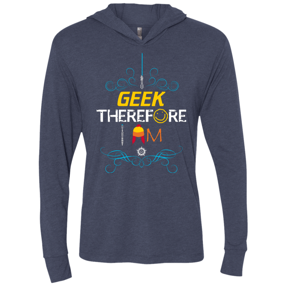 T-Shirts Vintage Navy / X-Small I GEEK vol 2 Triblend Long Sleeve Hoodie Tee