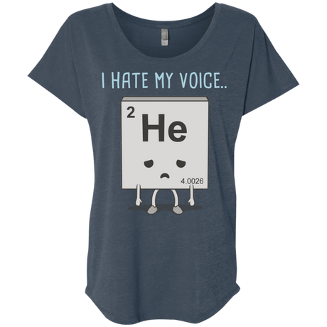 T-Shirts Indigo / X-Small I Hate My Voice Triblend Dolman Sleeve