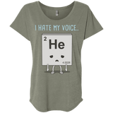 T-Shirts Venetian Grey / X-Small I Hate My Voice Triblend Dolman Sleeve