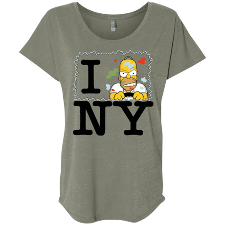 T-Shirts Venetian Grey / X-Small I Hate NY Triblend Dolman Sleeve