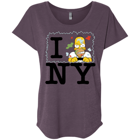 T-Shirts Vintage Purple / X-Small I Hate NY Triblend Dolman Sleeve