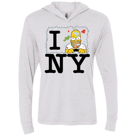T-Shirts Heather White / X-Small I Hate NY Triblend Long Sleeve Hoodie Tee