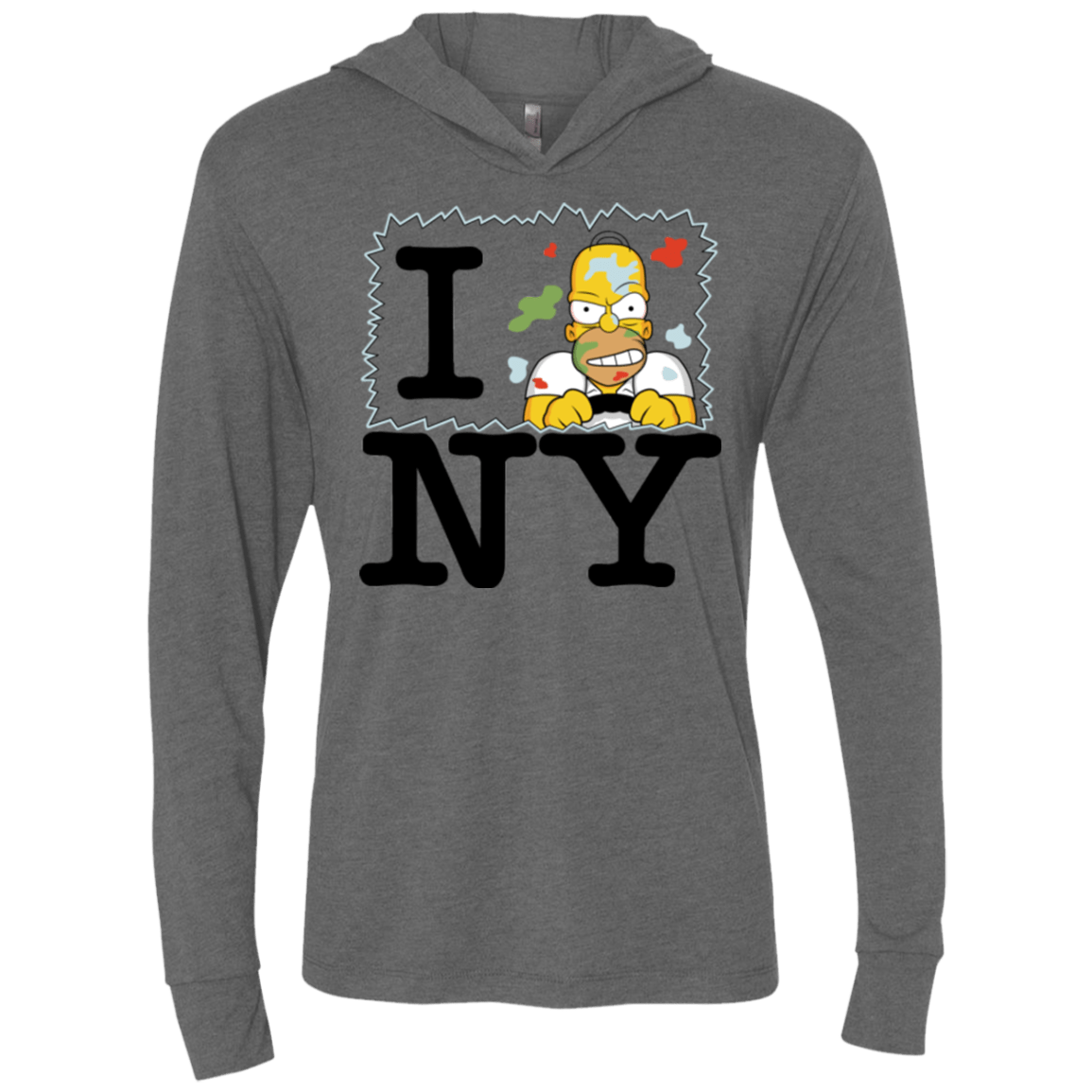 T-Shirts Premium Heather / X-Small I Hate NY Triblend Long Sleeve Hoodie Tee