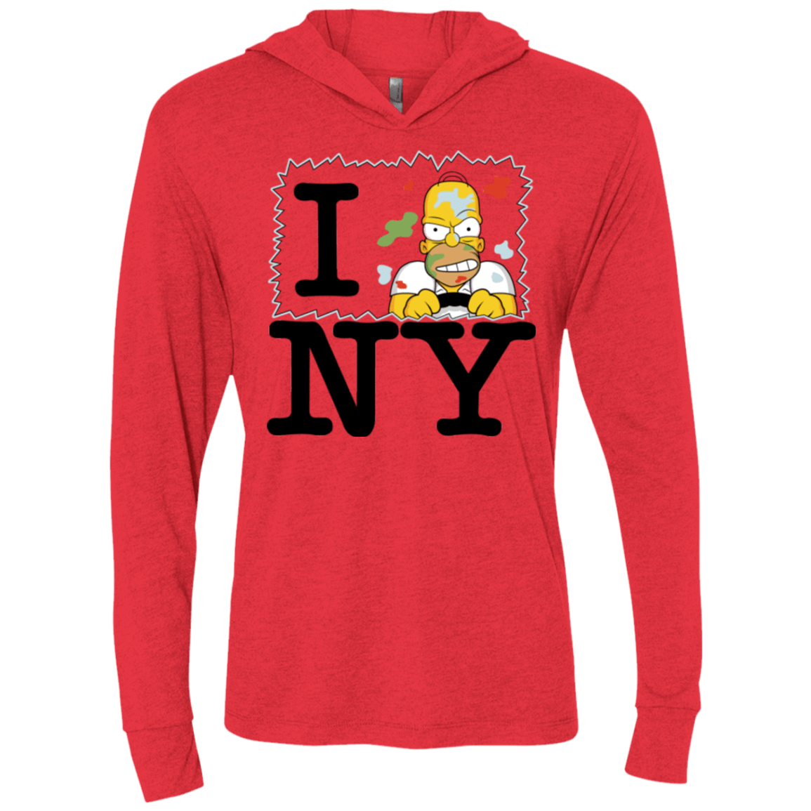 T-Shirts Vintage Red / X-Small I Hate NY Triblend Long Sleeve Hoodie Tee