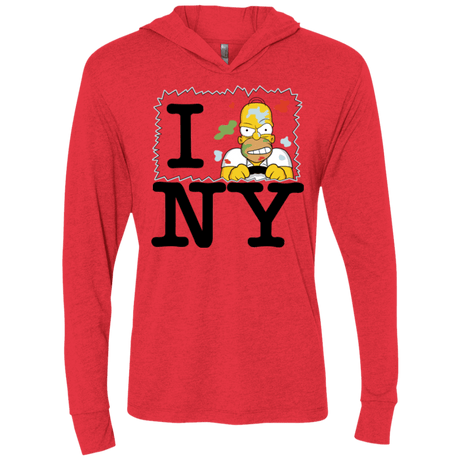 T-Shirts Vintage Red / X-Small I Hate NY Triblend Long Sleeve Hoodie Tee