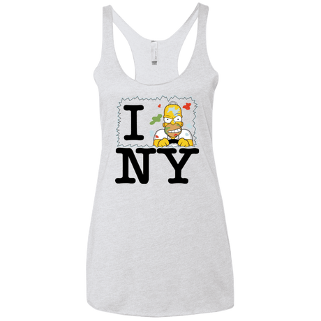 T-Shirts Heather White / X-Small I Hate NY Women's Triblend Racerback Tank