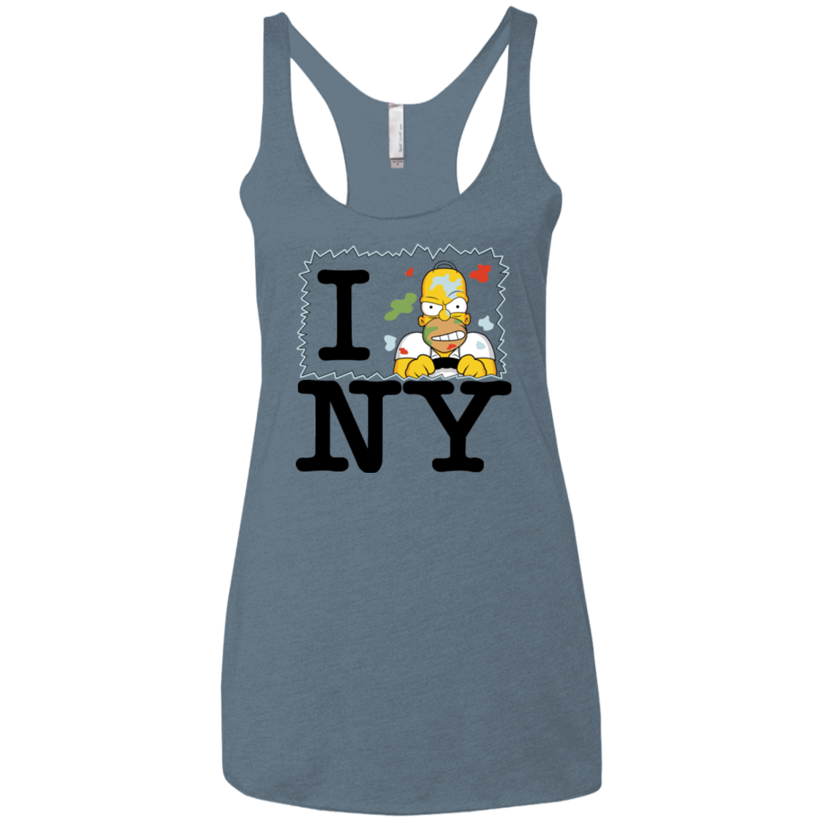 T-Shirts Indigo / X-Small I Hate NY Women's Triblend Racerback Tank