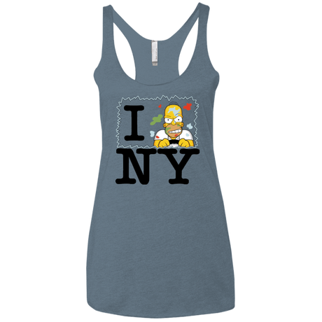 T-Shirts Indigo / X-Small I Hate NY Women's Triblend Racerback Tank