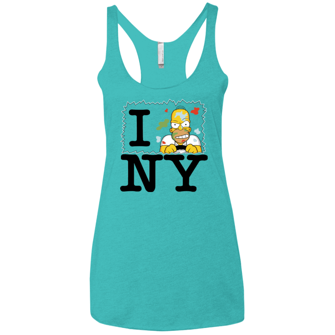 T-Shirts Tahiti Blue / X-Small I Hate NY Women's Triblend Racerback Tank