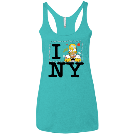 T-Shirts Tahiti Blue / X-Small I Hate NY Women's Triblend Racerback Tank