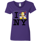 T-Shirts Purple / S I Hate NY Women's V-Neck T-Shirt