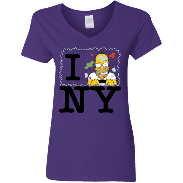 T-Shirts Purple / S I Hate NY Women's V-Neck T-Shirt