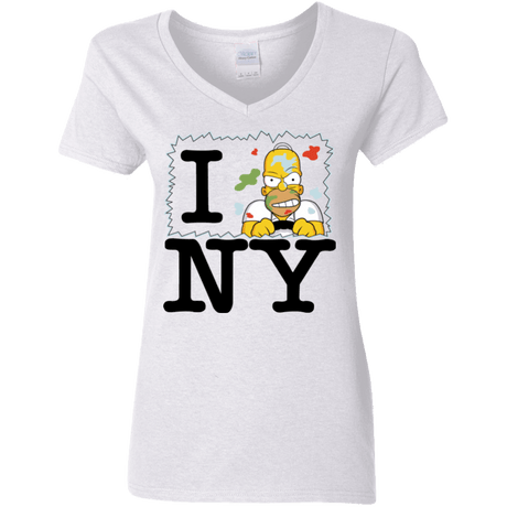 T-Shirts White / S I Hate NY Women's V-Neck T-Shirt