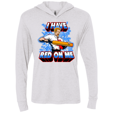 T-Shirts Heather White / X-Small I have red on me Triblend Long Sleeve Hoodie Tee