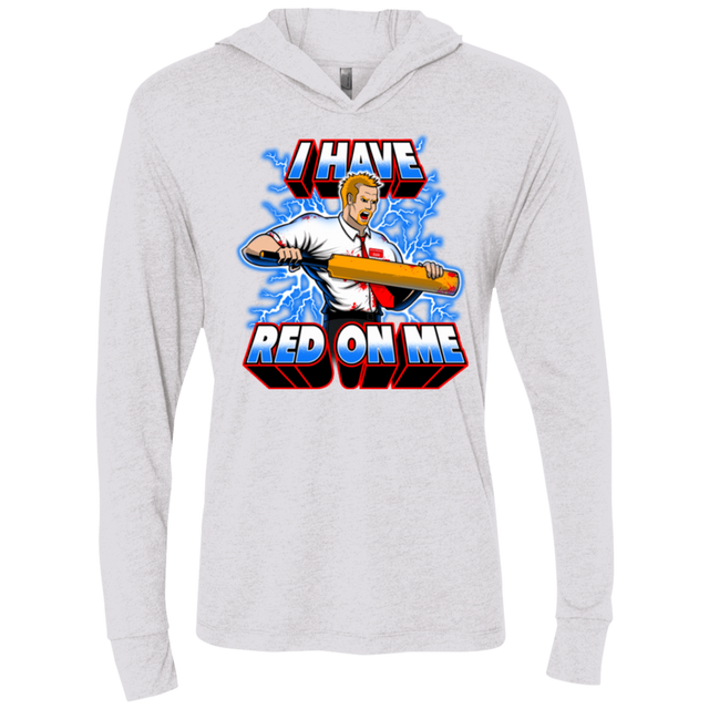 T-Shirts Heather White / X-Small I have red on me Triblend Long Sleeve Hoodie Tee