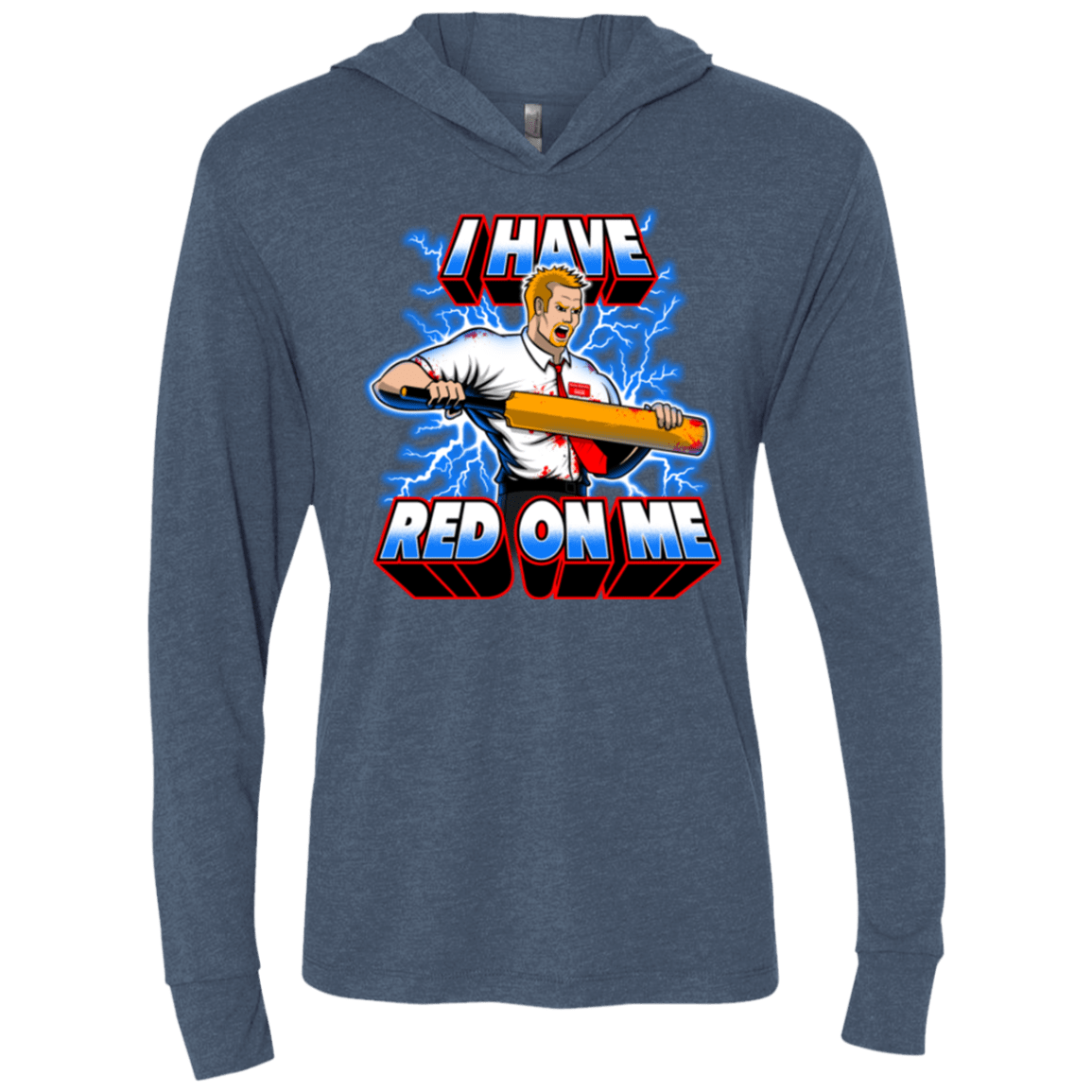 T-Shirts Indigo / X-Small I have red on me Triblend Long Sleeve Hoodie Tee