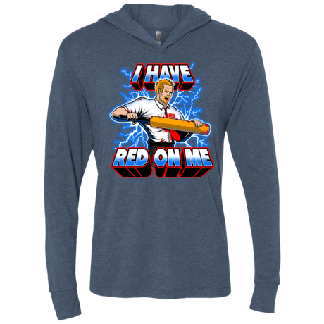 T-Shirts Indigo / X-Small I have red on me Triblend Long Sleeve Hoodie Tee