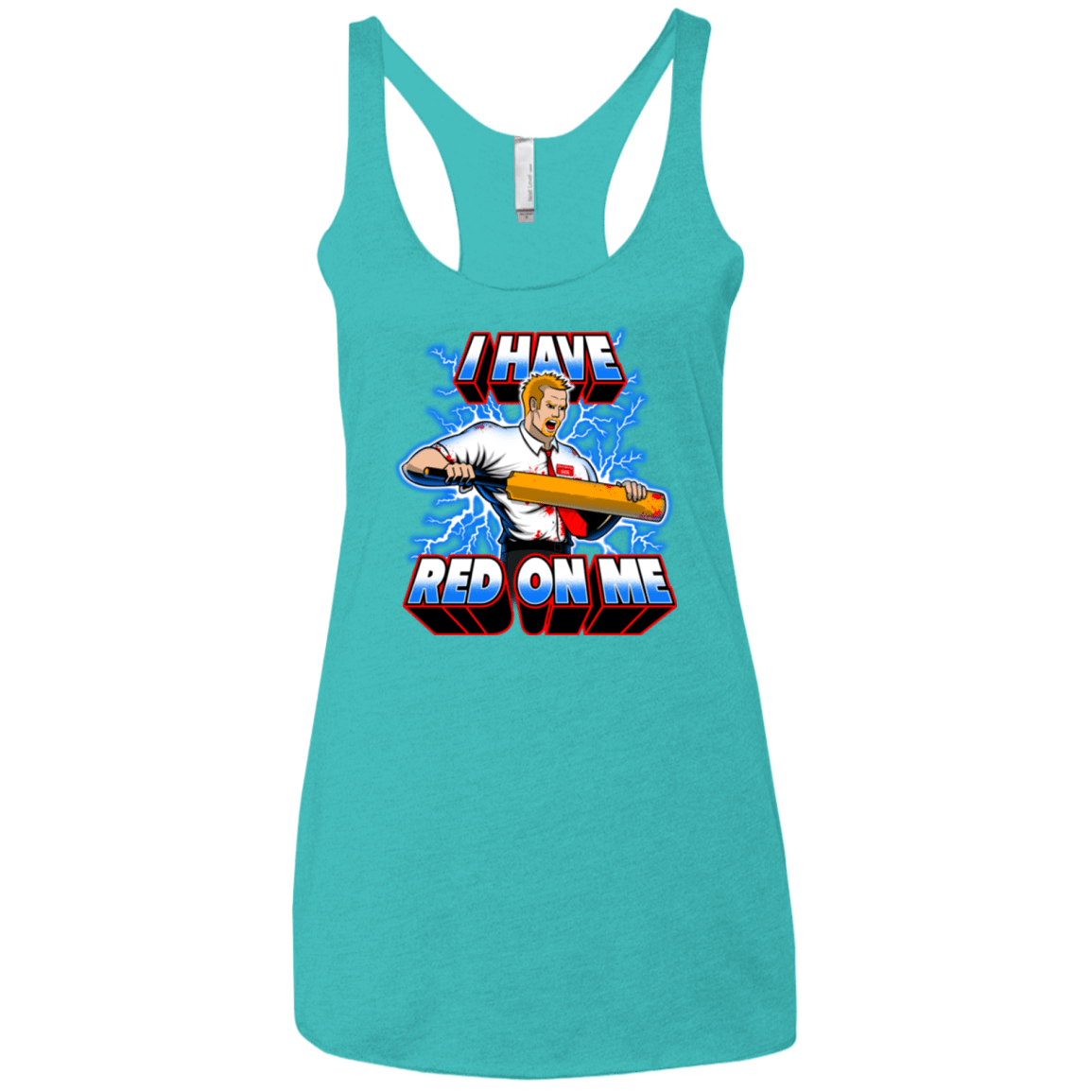 T-Shirts Tahiti Blue / X-Small I have red on me Women's Triblend Racerback Tank
