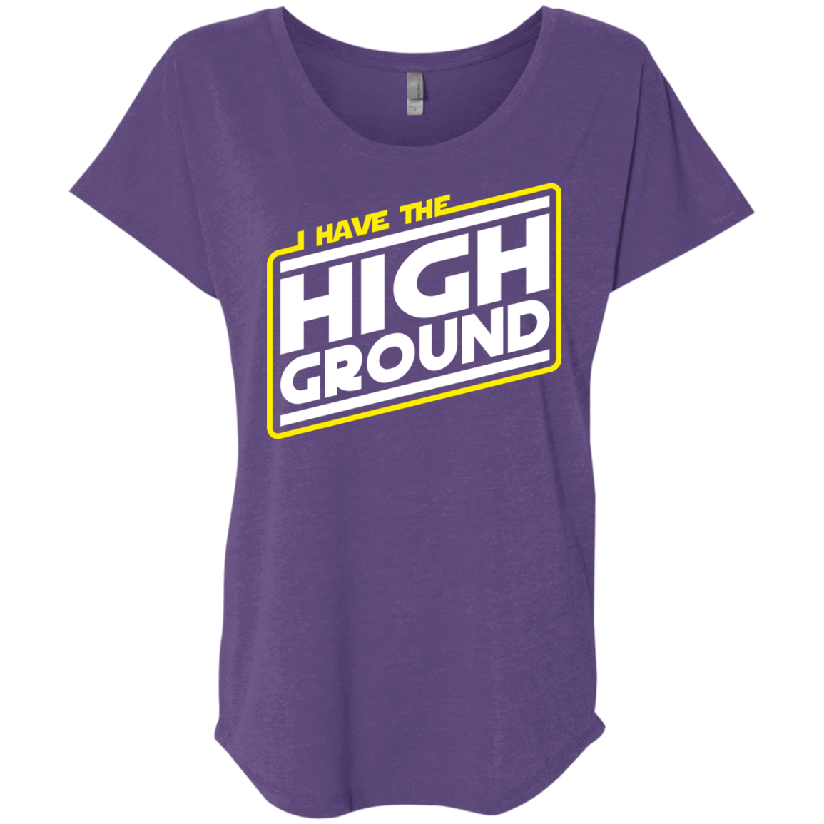 T-Shirts Purple Rush / X-Small I Have the High Ground Triblend Dolman Sleeve