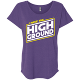 T-Shirts Purple Rush / X-Small I Have the High Ground Triblend Dolman Sleeve