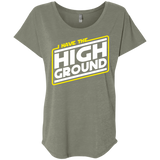 T-Shirts Venetian Grey / X-Small I Have the High Ground Triblend Dolman Sleeve