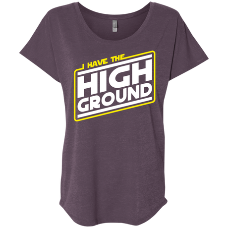 T-Shirts Vintage Purple / X-Small I Have the High Ground Triblend Dolman Sleeve