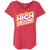 T-Shirts Vintage Red / X-Small I Have the High Ground Triblend Dolman Sleeve