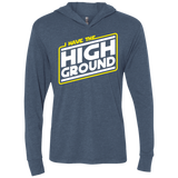 T-Shirts Indigo / X-Small I Have the High Ground Triblend Long Sleeve Hoodie Tee