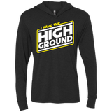 T-Shirts Vintage Black / X-Small I Have the High Ground Triblend Long Sleeve Hoodie Tee