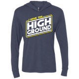 T-Shirts Vintage Navy / X-Small I Have the High Ground Triblend Long Sleeve Hoodie Tee