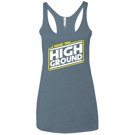 T-Shirts Indigo / X-Small I Have the High Ground Women's Triblend Racerback Tank