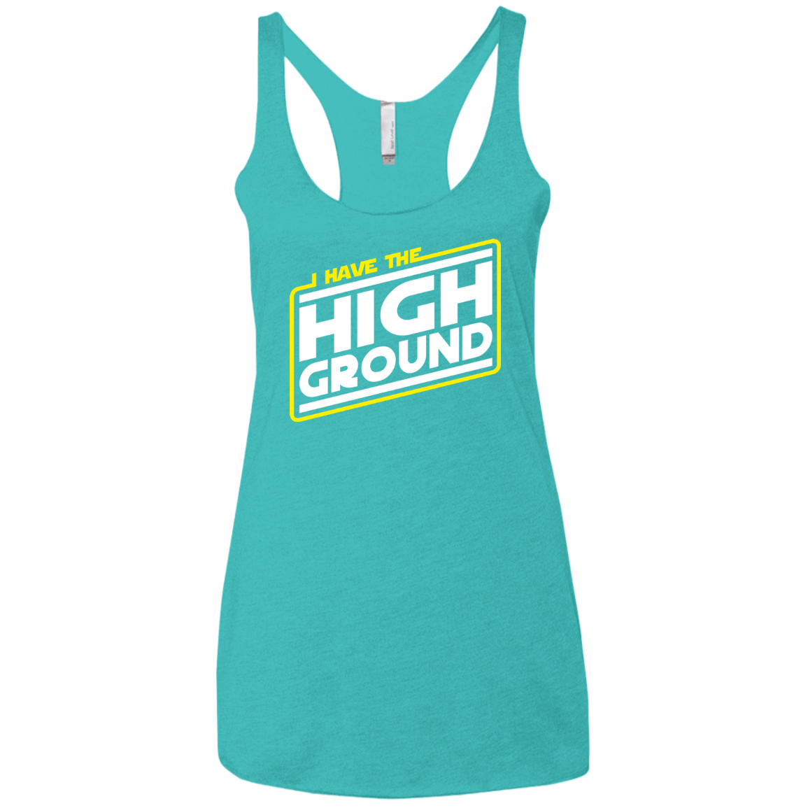 T-Shirts Tahiti Blue / X-Small I Have the High Ground Women's Triblend Racerback Tank