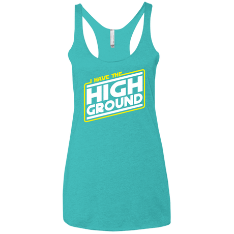 T-Shirts Tahiti Blue / X-Small I Have the High Ground Women's Triblend Racerback Tank