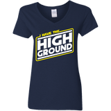 T-Shirts Navy / S I Have the High Ground Women's V-Neck T-Shirt